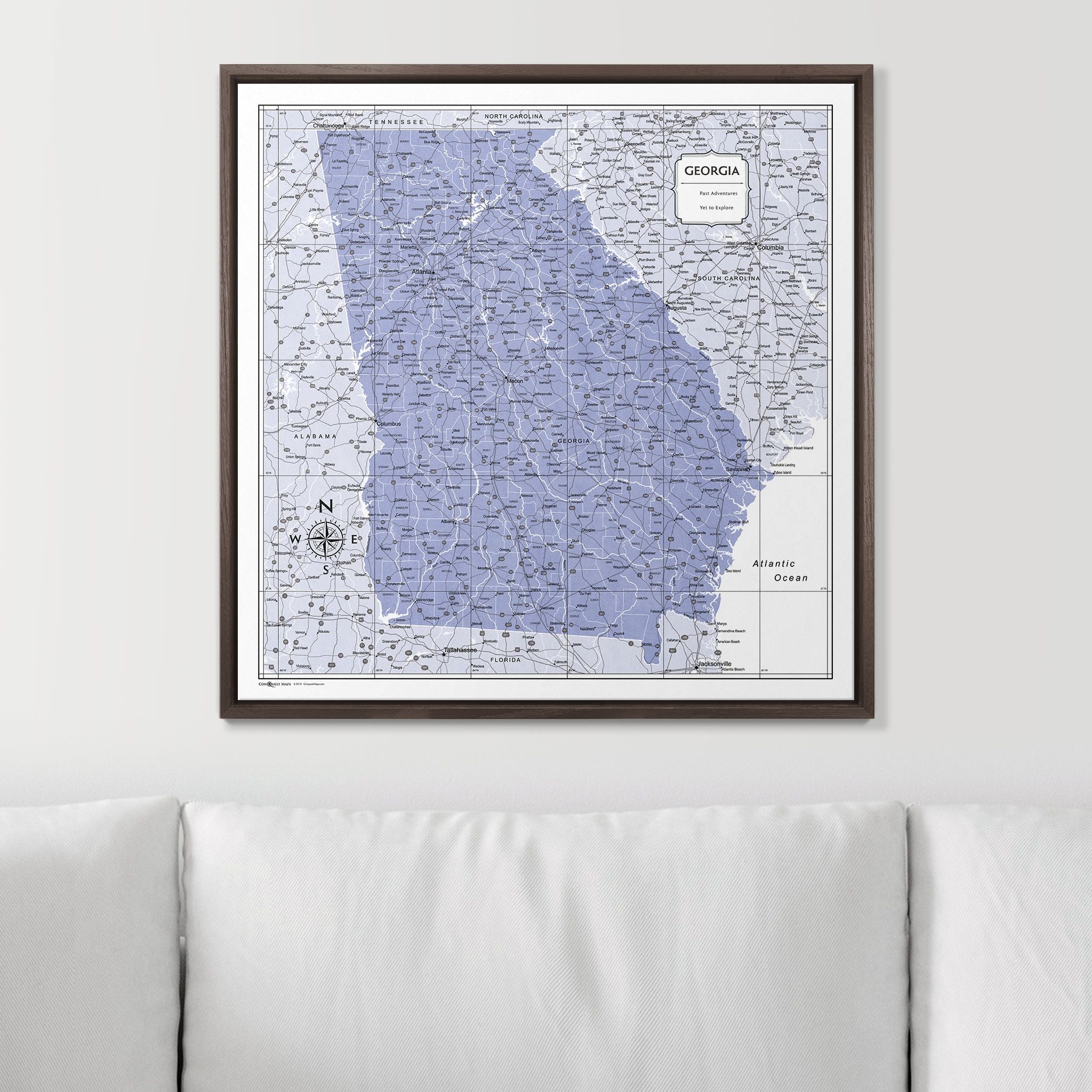 Push Pin Georgia Map (Pin Board) - Purple Color Splash CM Pin Board