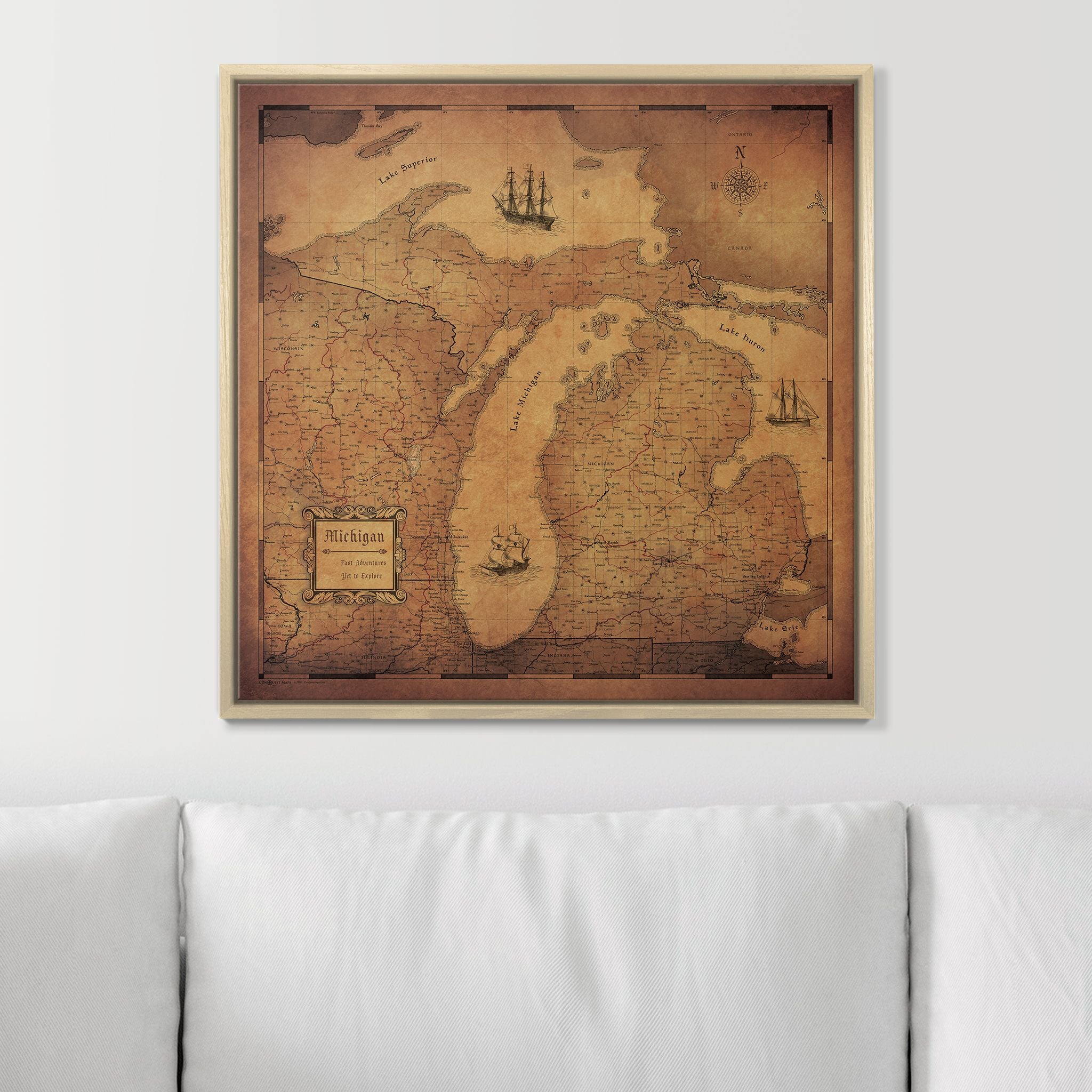 Push Pin Michigan Map (Pin Board) - Golden Aged CM Pin Board