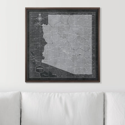 Push Pin Arizona Map (Pin Board) - Modern Slate CM Pin Board