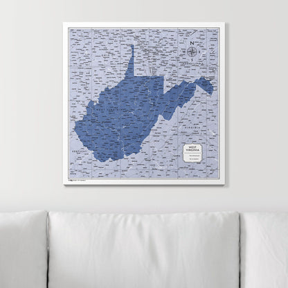 Push Pin West Virginia Map (Pin Board) - Navy Color Splash CM Pin Board