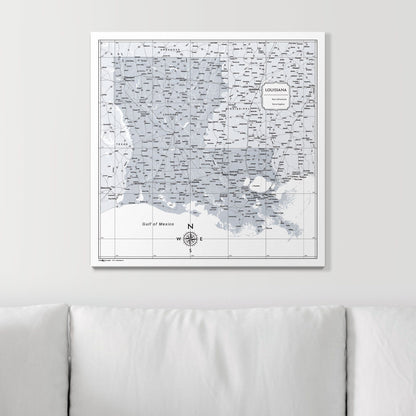 Push Pin Louisiana Map (Pin Board) - Light Gray Color Splash CM Pin Board