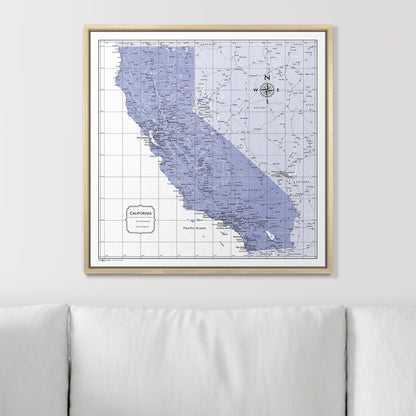 Push Pin California Map (Pin Board) - Purple Color Splash CM Pin Board