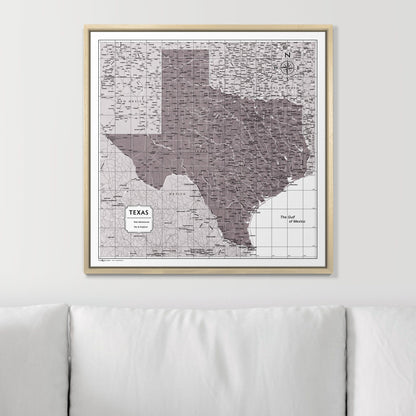 Push Pin Texas Map (Pin Board) - Dark Brown Color Splash CM Pin Board