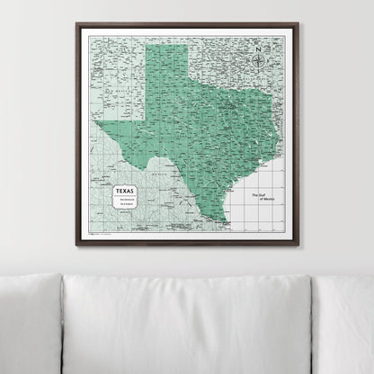 Push Pin Texas Map (Pin Board) - Green Color Splash CM Pin Board