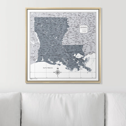 Push Pin Louisiana Map (Pin Board) - Dark Gray Color Splash CM Pin Board