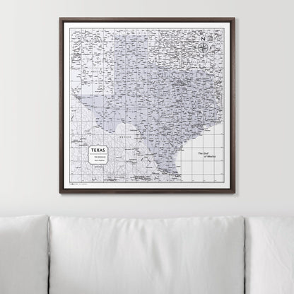 Push Pin Texas Map (Pin Board) - Light Gray Color Splash CM Pin Board