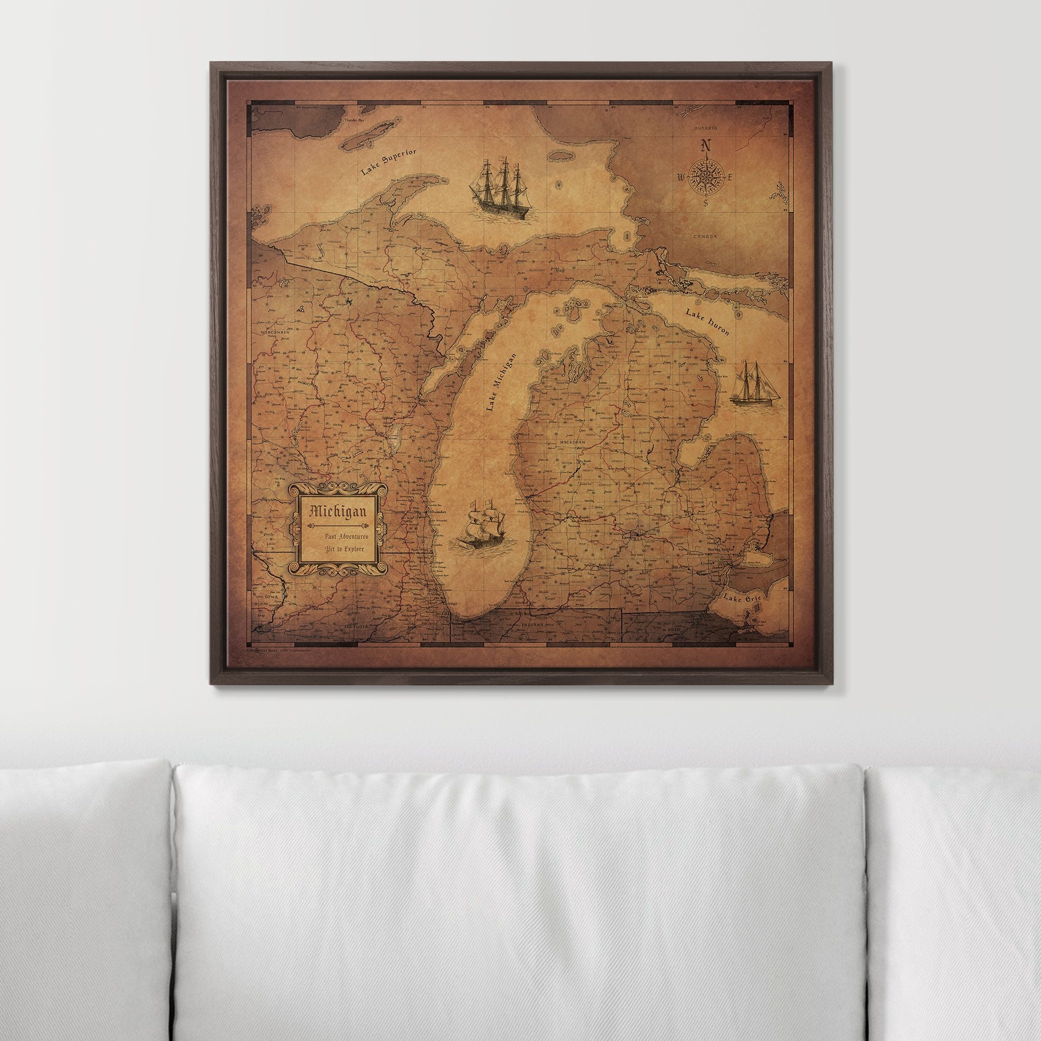 Push Pin Michigan Map (Pin Board) - Golden Aged CM Pin Board