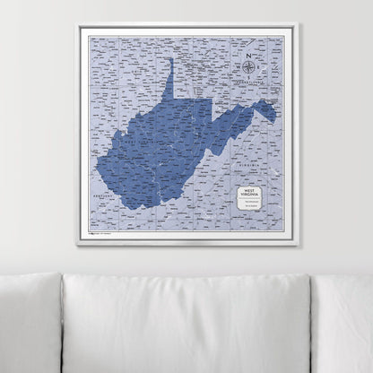 Push Pin West Virginia Map (Pin Board) - Navy Color Splash CM Pin Board