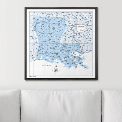 Push Pin Louisiana Map (Pin Board) - Light Blue Color Splash CM Pin Board