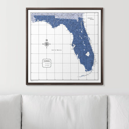 Push Pin Florida Map (Pin Board) - Navy Color Splash CM Pin Board