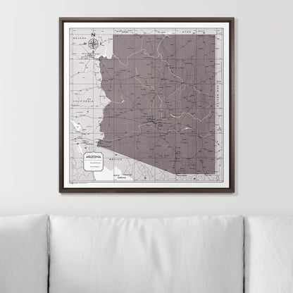 Push Pin Arizona Map (Pin Board) - Dark Brown Color Splash CM Pin Board