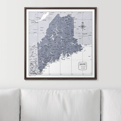 Push Pin Maine Map (Pin Board) - Dark Gray Color Splash CM Pin Board