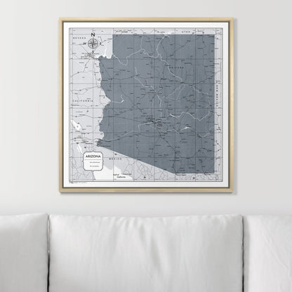 Push Pin Arizona Map (Pin Board) - Dark Gray Color Splash CM Pin Board