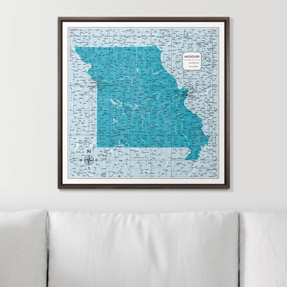 Push Pin Missouri Map (Pin Board) - Teal Color Splash CM Pin Board