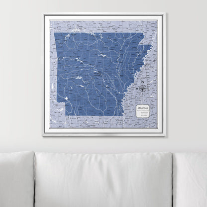 Push Pin Arkansas Map (Pin Board) - Navy Color Splash CM Pin Board