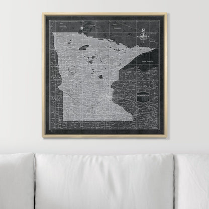 Push Pin Minnesota Map (Pin Board) - Modern Slate CM Pin Board