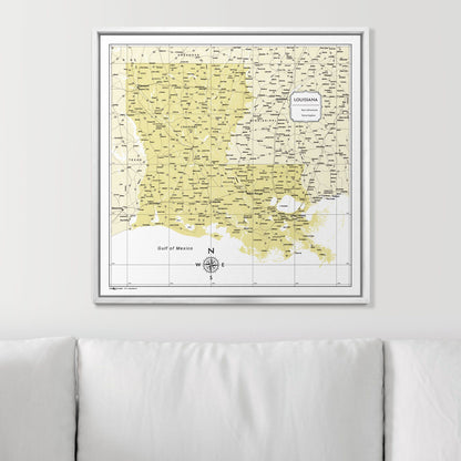 Push Pin Louisiana Map (Pin Board) - Yellow Color Splash CM Pin Board