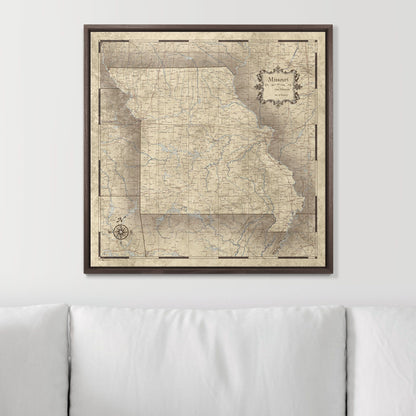 Push Pin Missouri Map (Pin Board) - Rustic Vintage CM Pin Board