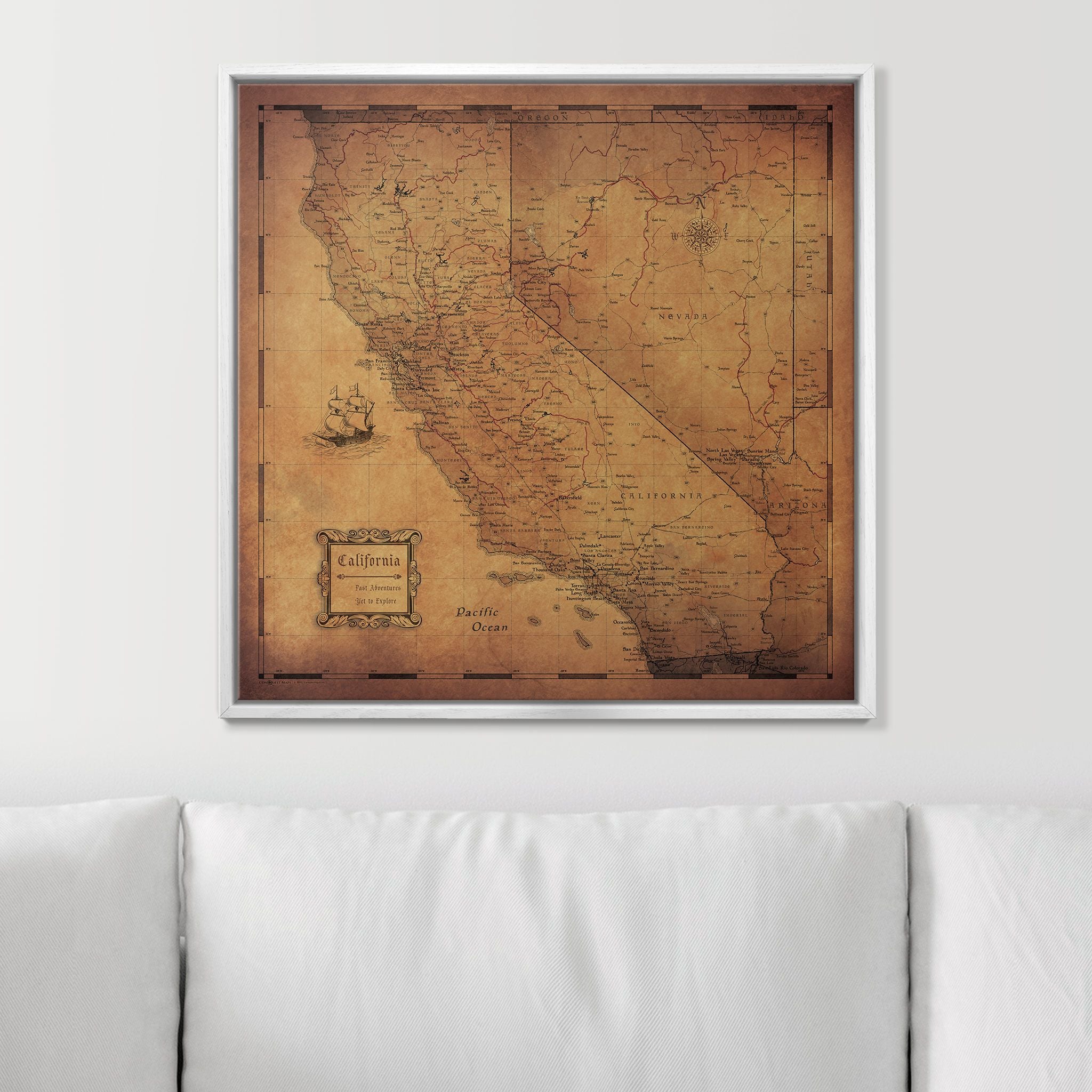 Push Pin California Map (Pin Board) - Golden Aged CM Pin Board