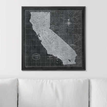 Push Pin California Map (Pin Board) - Modern Slate CM Pin Board