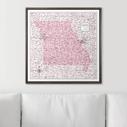 Push Pin Missouri Map (Pin Board) - Pink Color Splash CM Pin Board