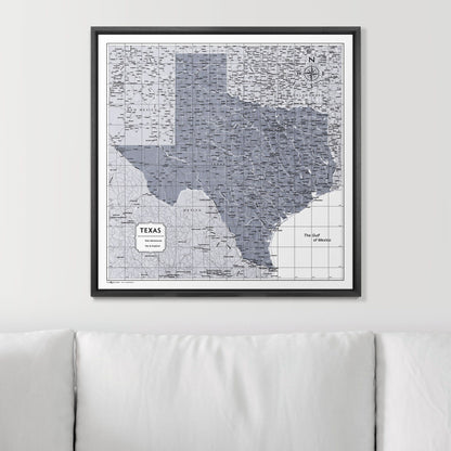 Push Pin Texas Map (Pin Board) - Dark Gray Color Splash CM Pin Board