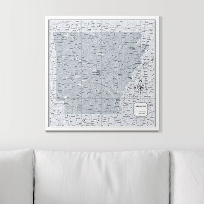 Push Pin Arkansas Map (Pin Board) - Light Gray Color Splash CM Pin Board