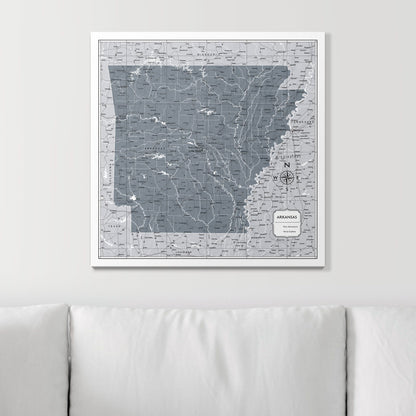 Push Pin Arkansas Map (Pin Board) - Dark Gray Color Splash CM Pin Board