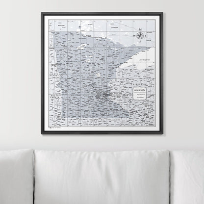 Push Pin Minnesota Map (Pin Board) - Light Gray Color Splash CM Pin Board