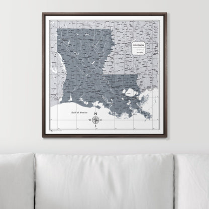 Push Pin Louisiana Map (Pin Board) - Dark Gray Color Splash CM Pin Board