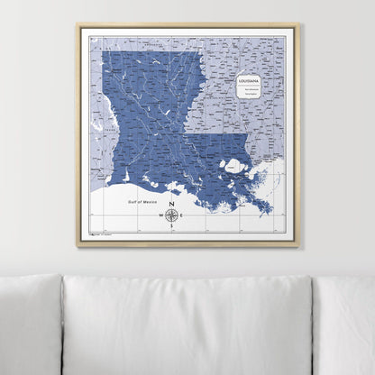 Push Pin Louisiana Map (Pin Board) - Navy Color Splash CM Pin Board