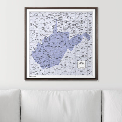 Push Pin West Virginia Map (Pin Board) - Purple Color Splash CM Pin Board