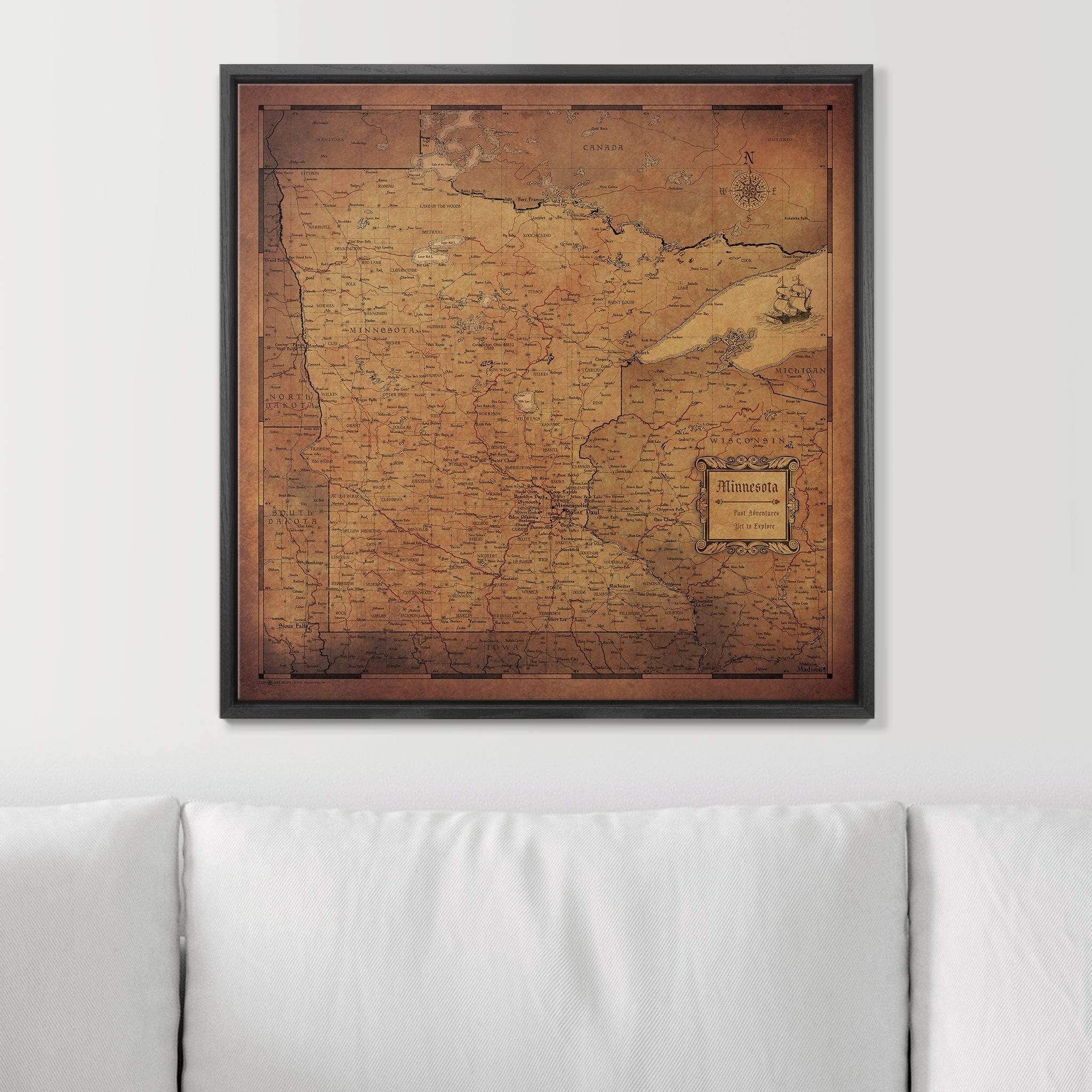 Push Pin Minnesota Map (Pin Board) - Golden Aged CM Pin Board