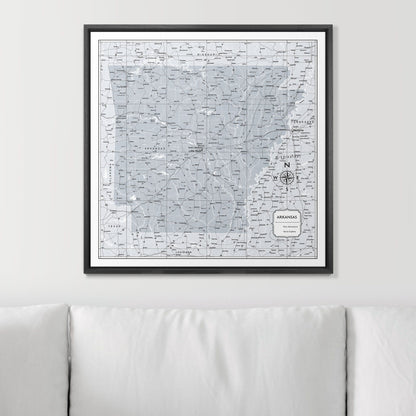 Push Pin Arkansas Map (Pin Board) - Light Gray Color Splash CM Pin Board