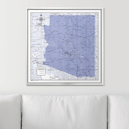 Push Pin Arizona Map (Pin Board) - Purple Color Splash CM Pin Board