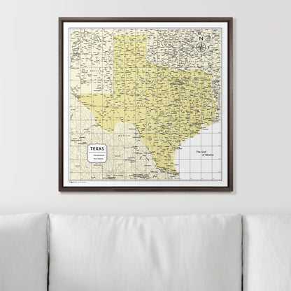 Push Pin Texas Map (Pin Board) - Yellow Color Splash CM Pin Board