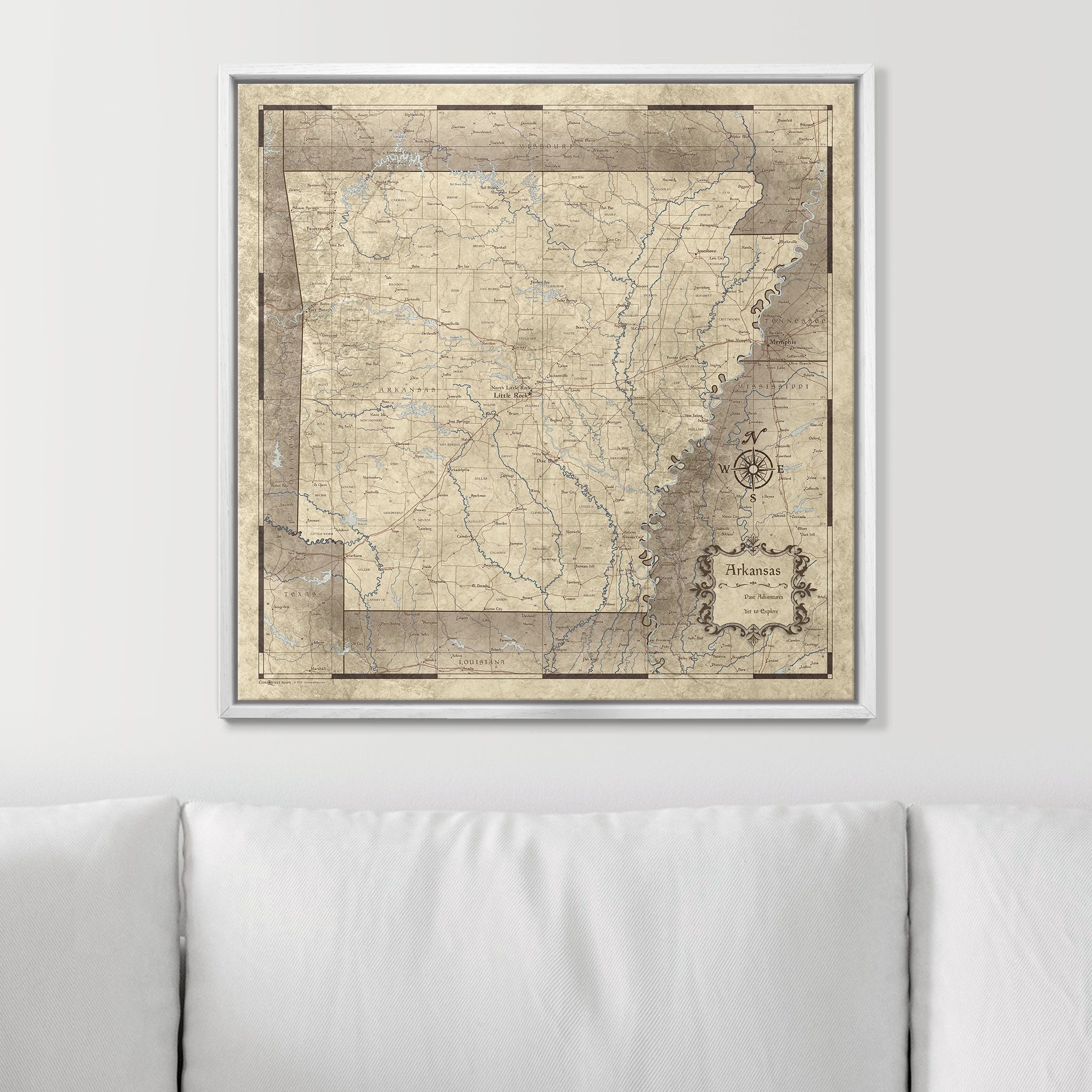 Push Pin Arkansas Map (Pin Board) - Rustic Vintage CM Pin Board