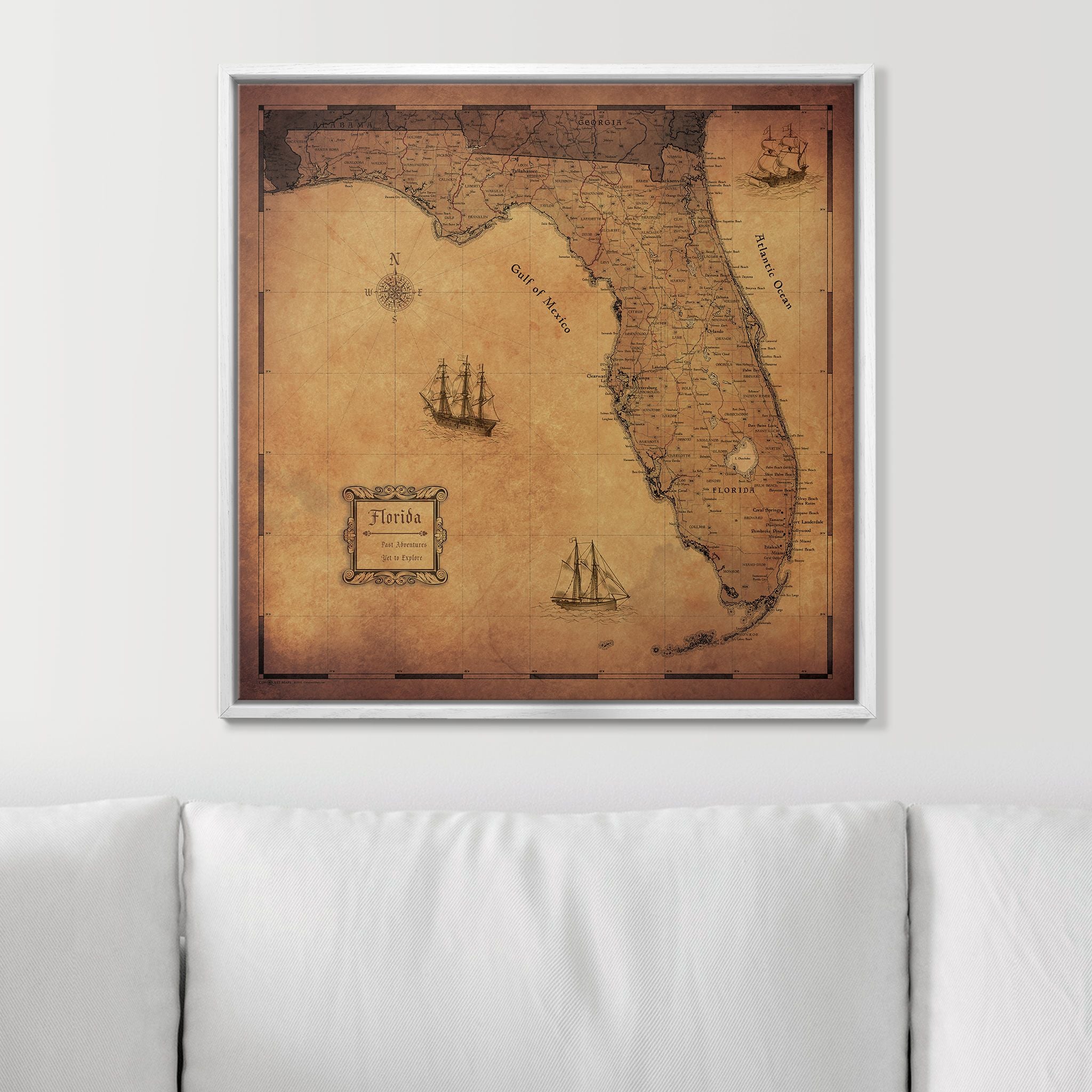 Push Pin Florida Map (Pin Board) - Golden Aged CM Pin Board