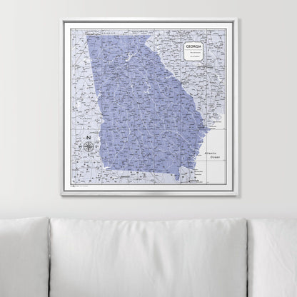 Push Pin Georgia Map (Pin Board) - Purple Color Splash CM Pin Board