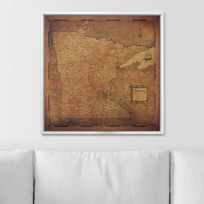 Push Pin Minnesota Map (Pin Board) - Golden Aged CM Pin Board