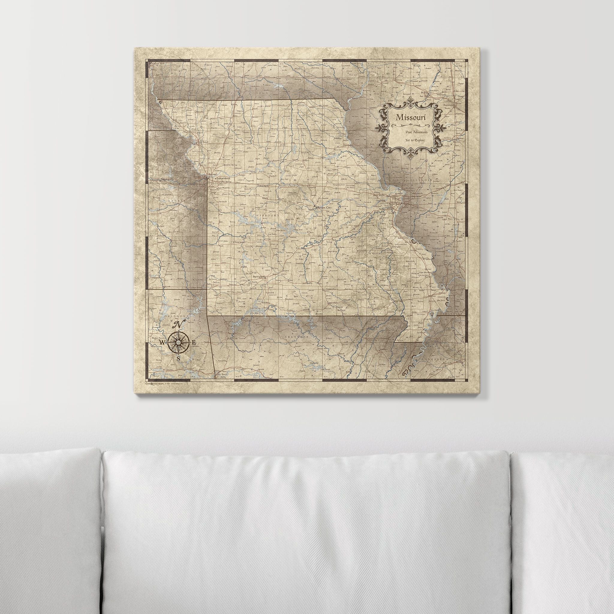 Push Pin Missouri Map (Pin Board) - Rustic Vintage CM Pin Board