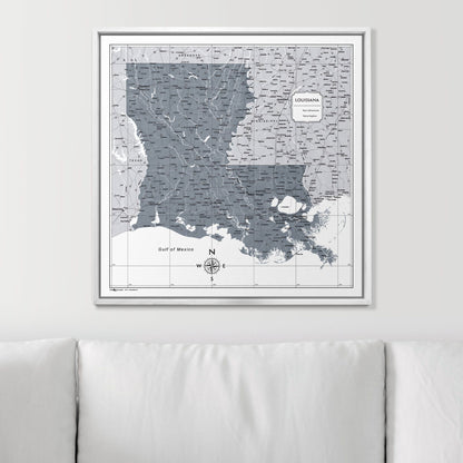 Push Pin Louisiana Map (Pin Board) - Dark Gray Color Splash CM Pin Board