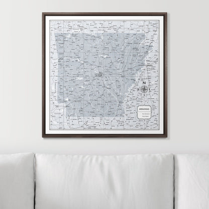 Push Pin Arkansas Map (Pin Board) - Light Gray Color Splash CM Pin Board