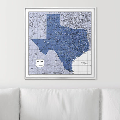 Push Pin Texas Map (Pin Board) - Navy Color Splash CM Pin Board