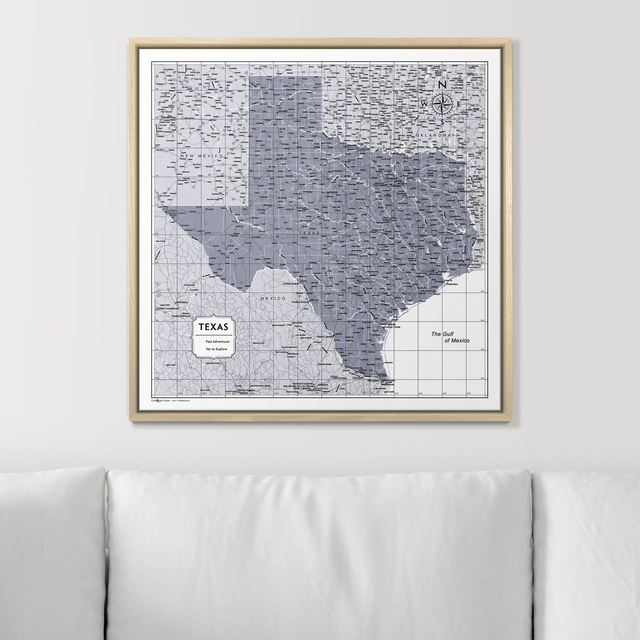 Push Pin Texas Map (Pin Board) - Dark Gray Color Splash CM Pin Board