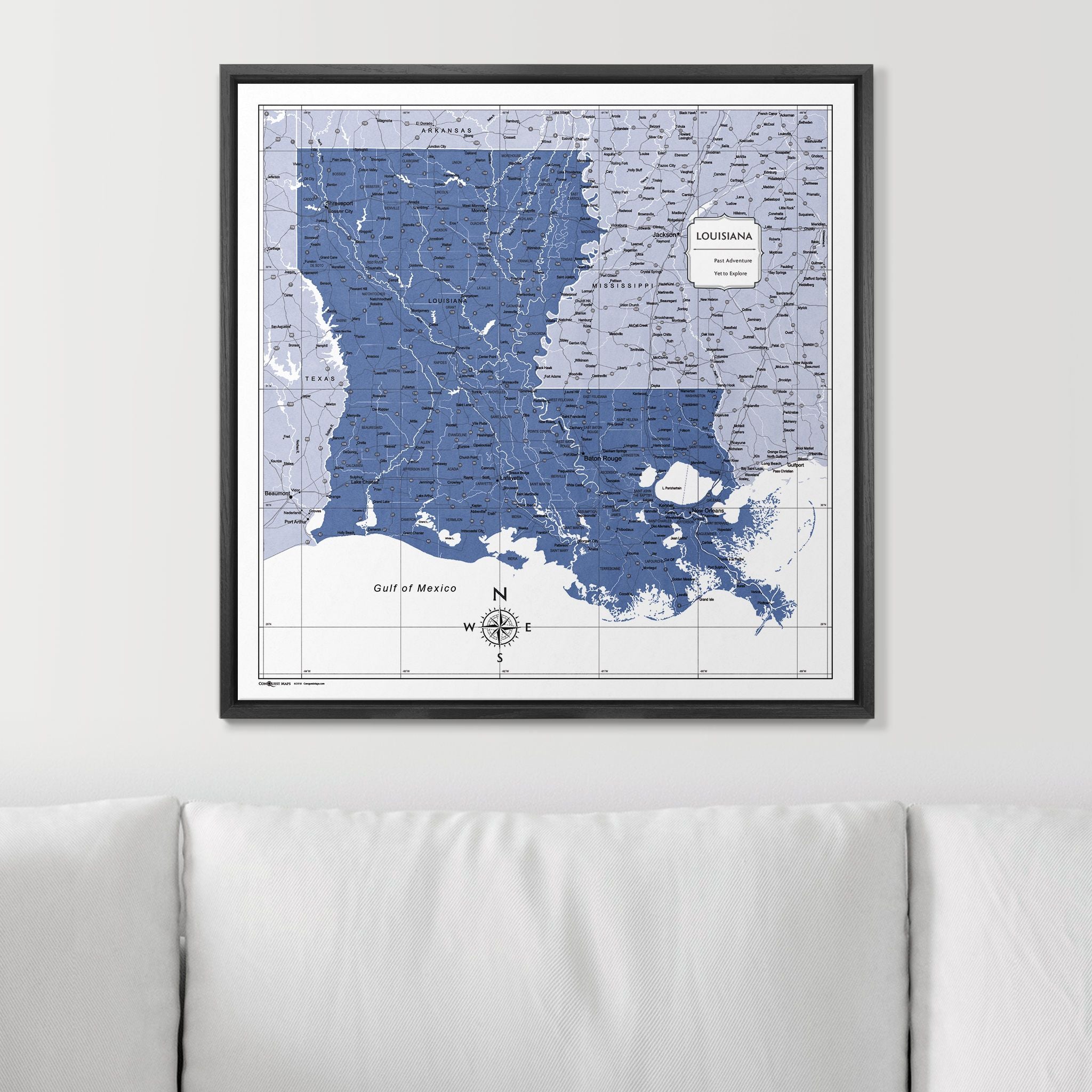 Push Pin Louisiana Map (Pin Board) - Navy Color Splash CM Pin Board