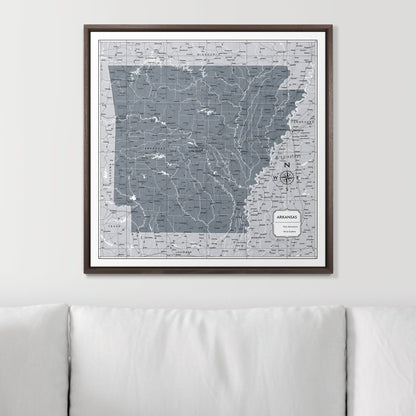 Push Pin Arkansas Map (Pin Board) - Dark Gray Color Splash CM Pin Board