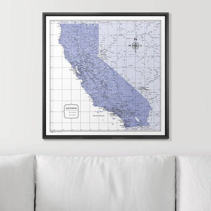 Push Pin California Map (Pin Board) - Purple Color Splash CM Pin Board