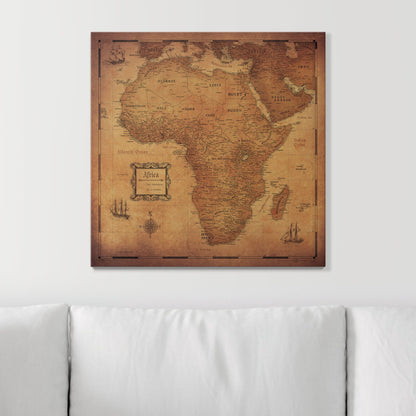 Push Pin Africa Map (Pin Board) - Golden Aged CM Pin Board