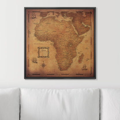 Push Pin Africa Map (Pin Board) - Golden Aged CM Pin Board